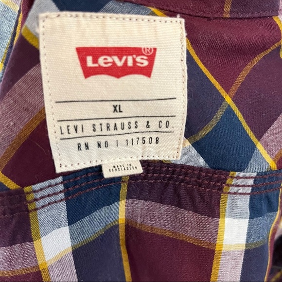 Levi Strauss Red Check Button Long Sleeve Shirt - Picture 11 of 12